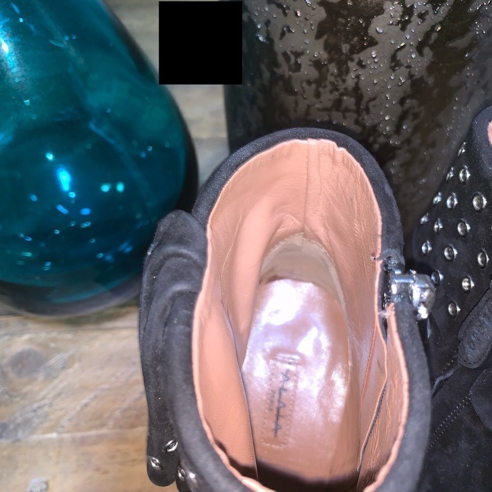 New Alaia Grommet Embellished Suede Ankle Boots - Picture 4 of 5